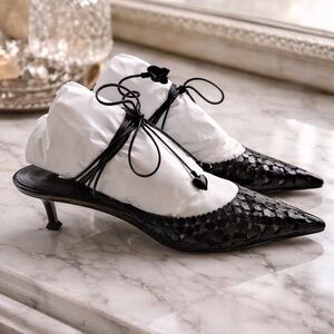 Aquazzura Black Heart Patterned Heels